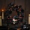 Creepy Halloween Skull and Dead Roses Wreath Decoration 23 1/2 Inches